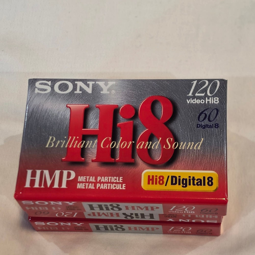 Sony Hi8 Digital8 Video Cassettes 2 Pack 120min New Sealed HMP Metal Particle